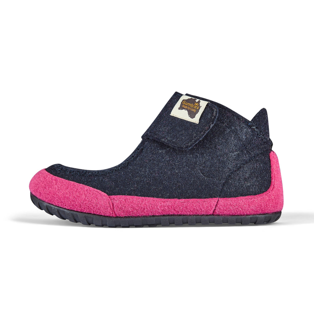 Quokka Women's Slipper Boots in Navy and Pink