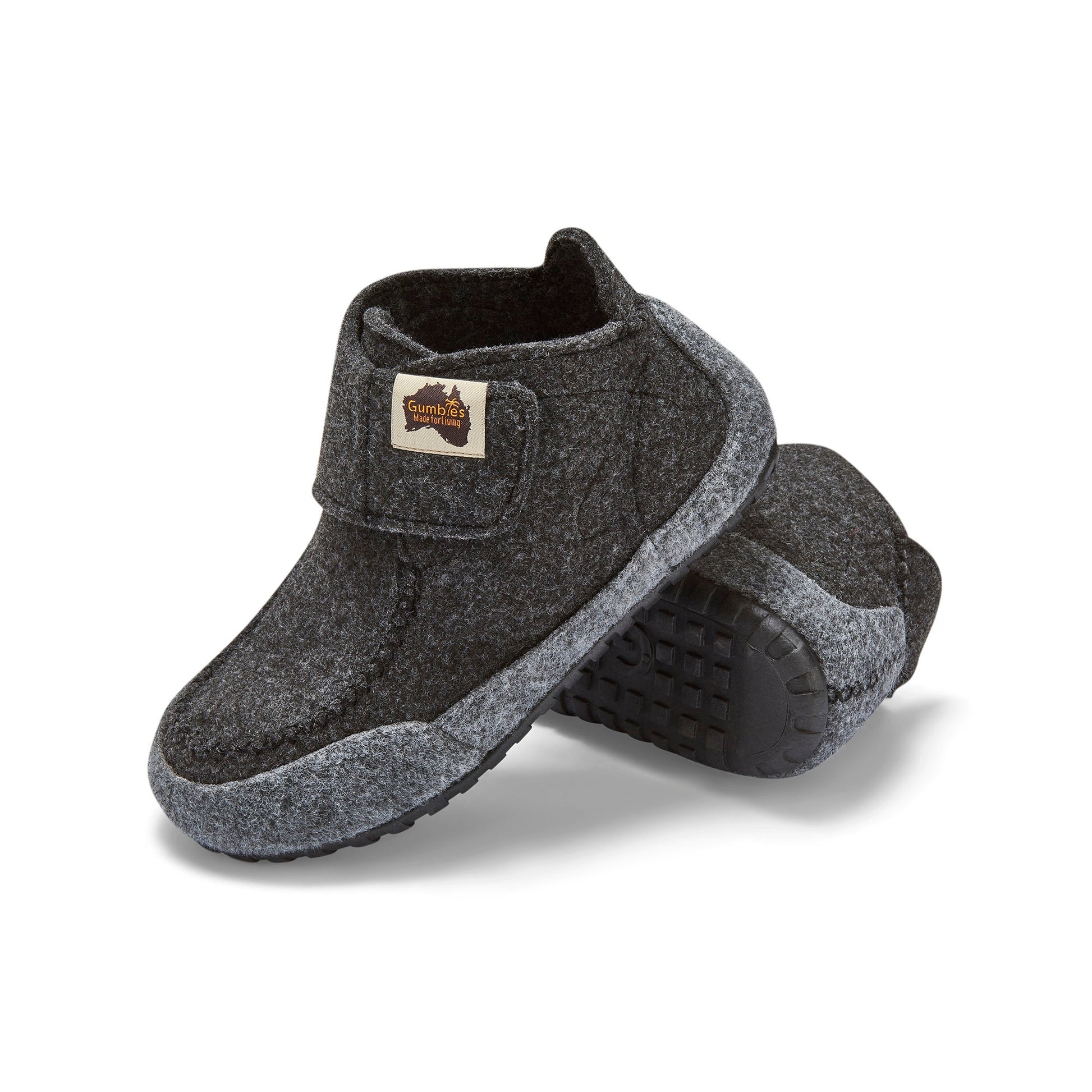 Men's Charcoal and Grey Slipper Boots