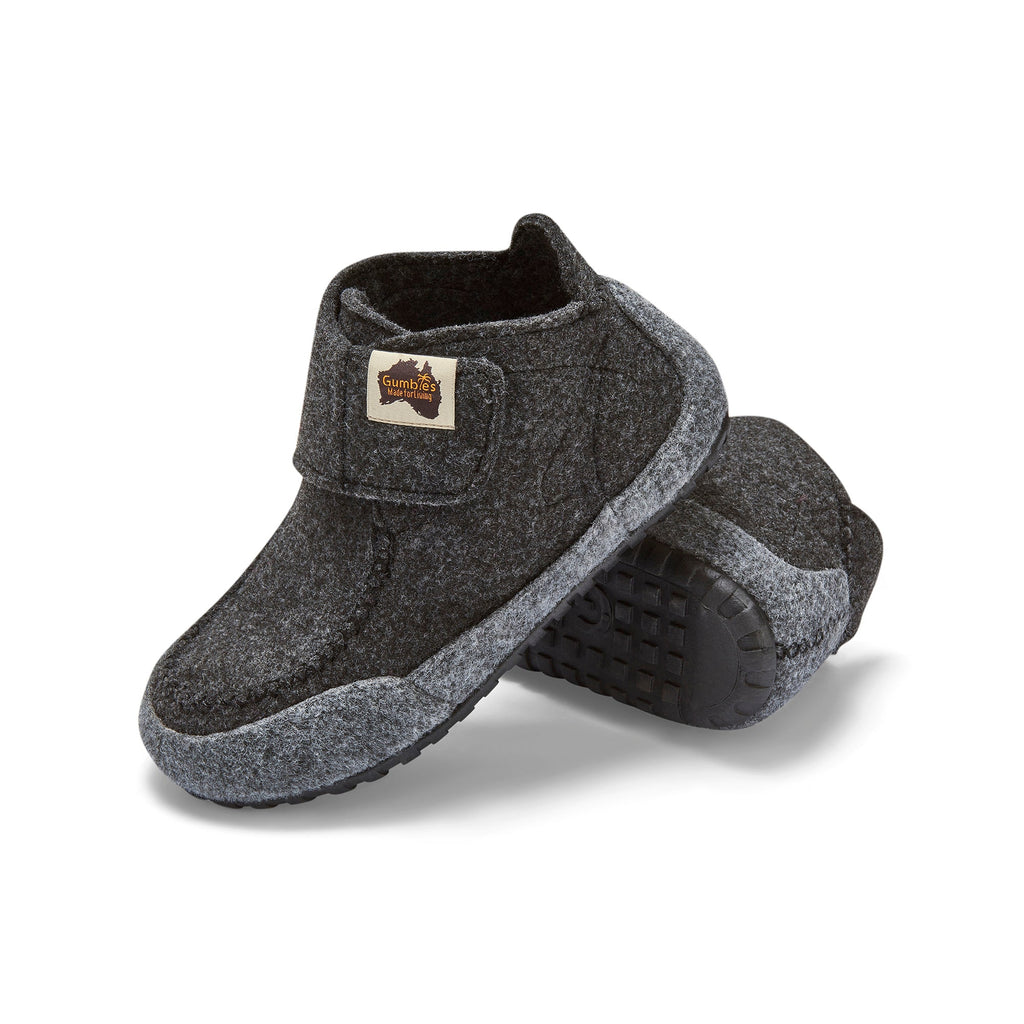Quokka Women's Slipper Boots in Charcoal and Grey