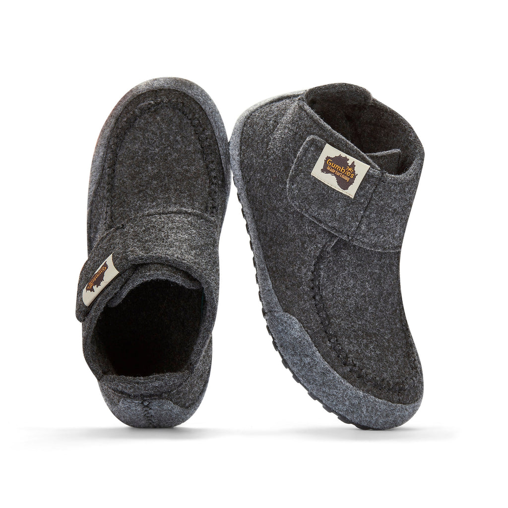 Men's Charcoal and Grey Slipper Boots