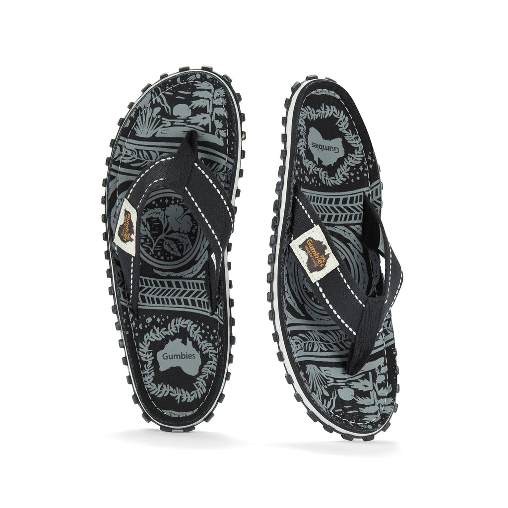 Women's Islander Flip Flops in Midnight Black