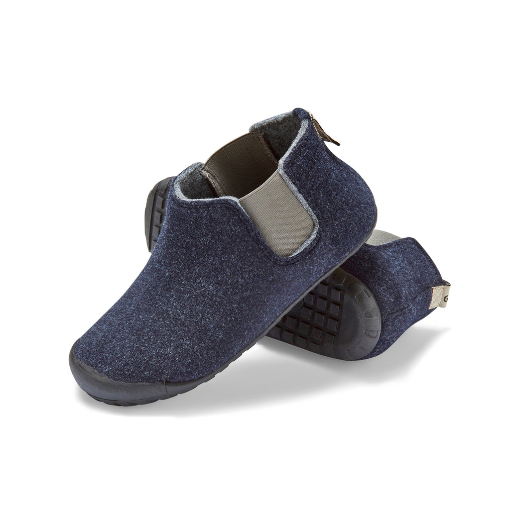 Brumby Women's Slipper Boot in Navy and Grey