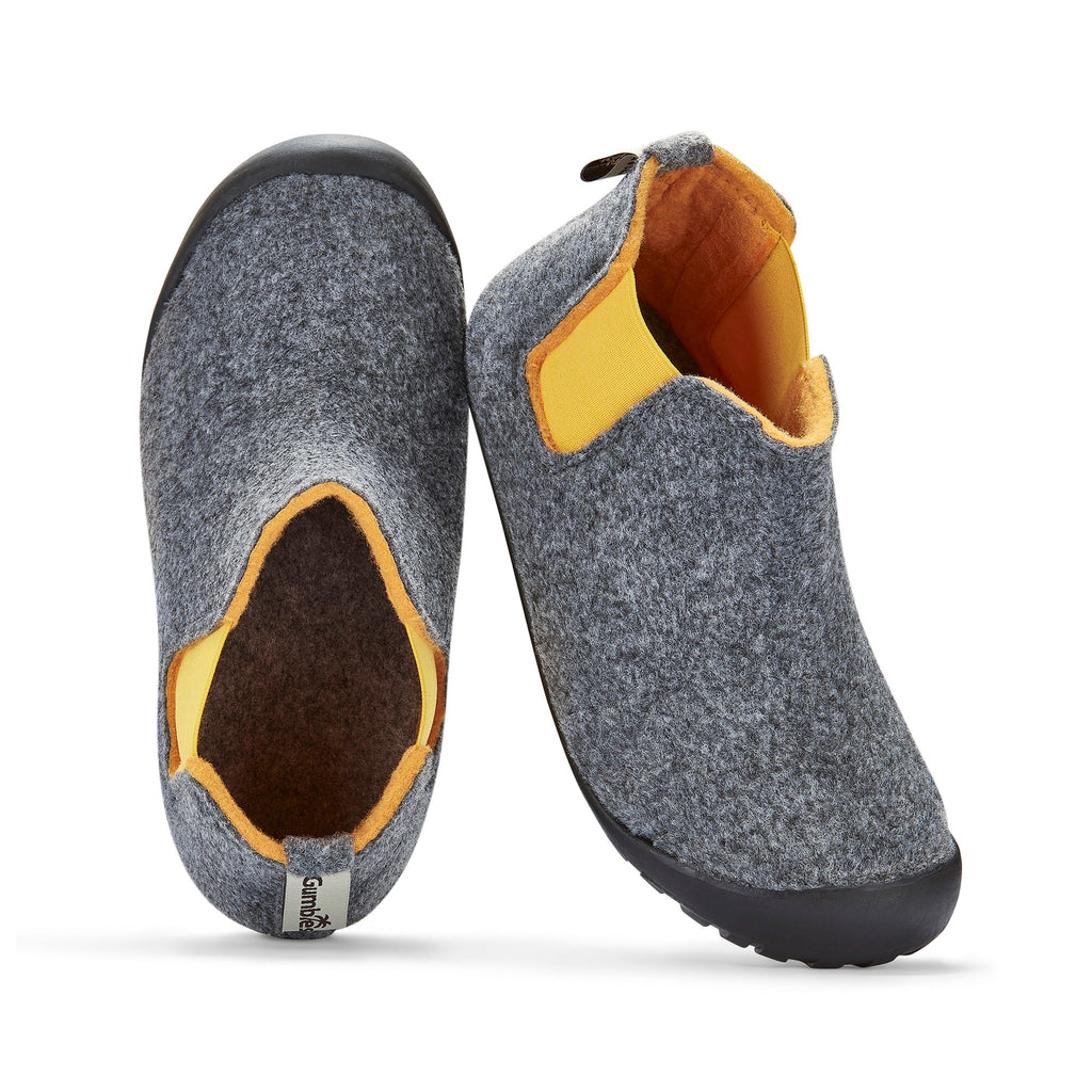 Brumby Slipper Boot in Grey and Curry