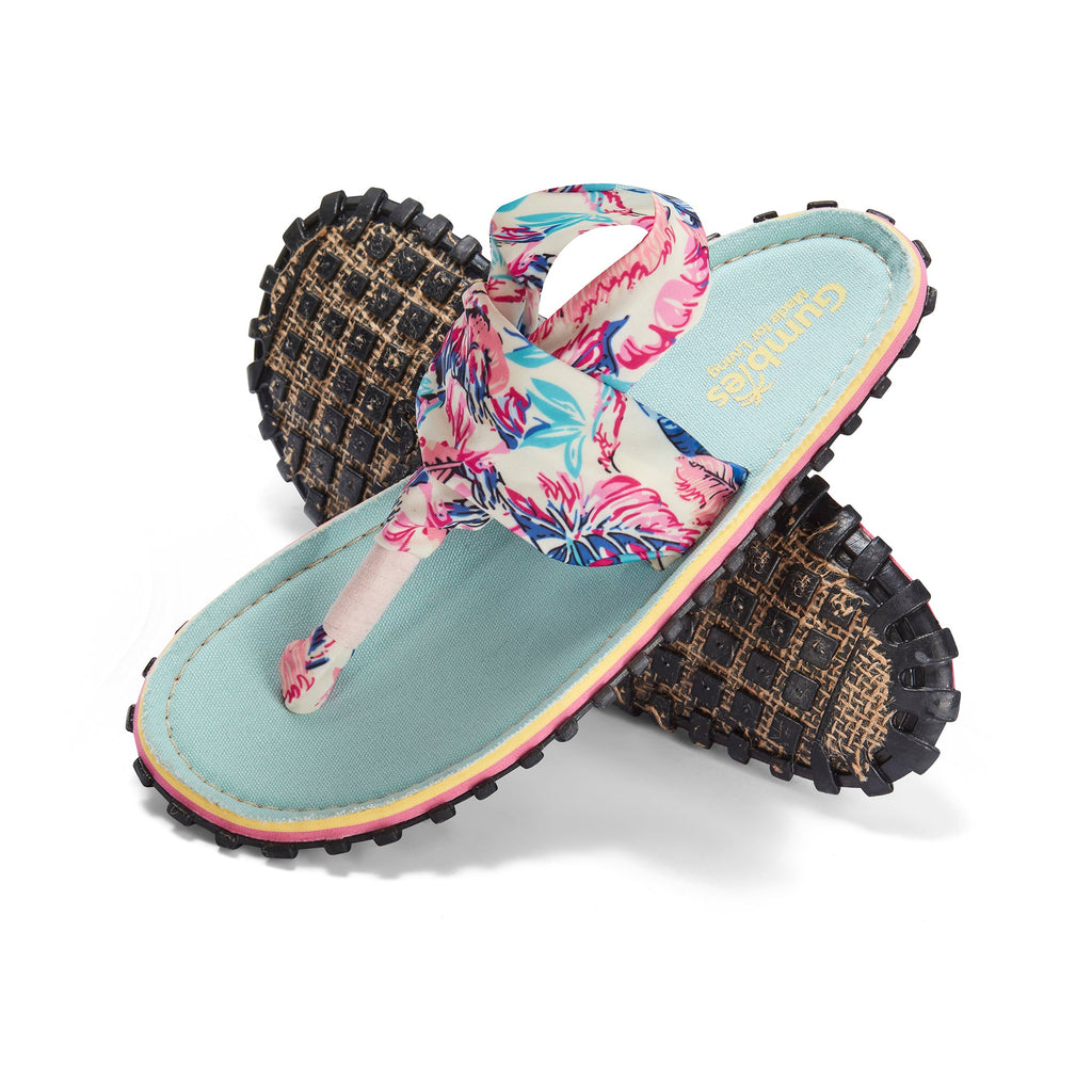 Women's Slingback Sandals in Mint and Pink