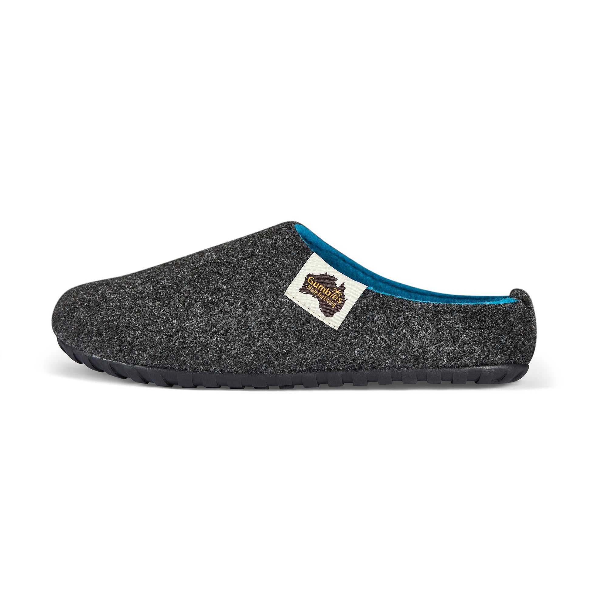 Outback Women's Slipper in Charcoal and Turquoise