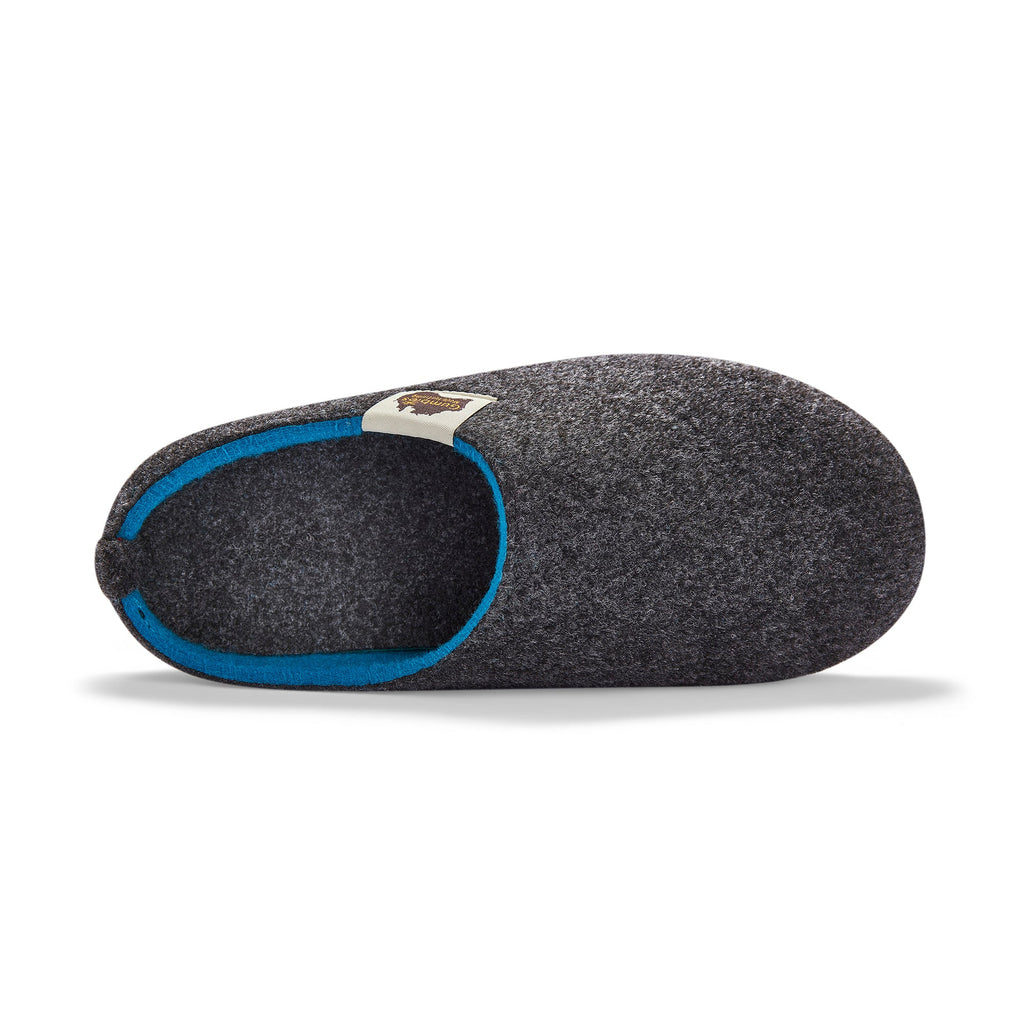 Outback Men's Slippers in Charcoal and Turquoise