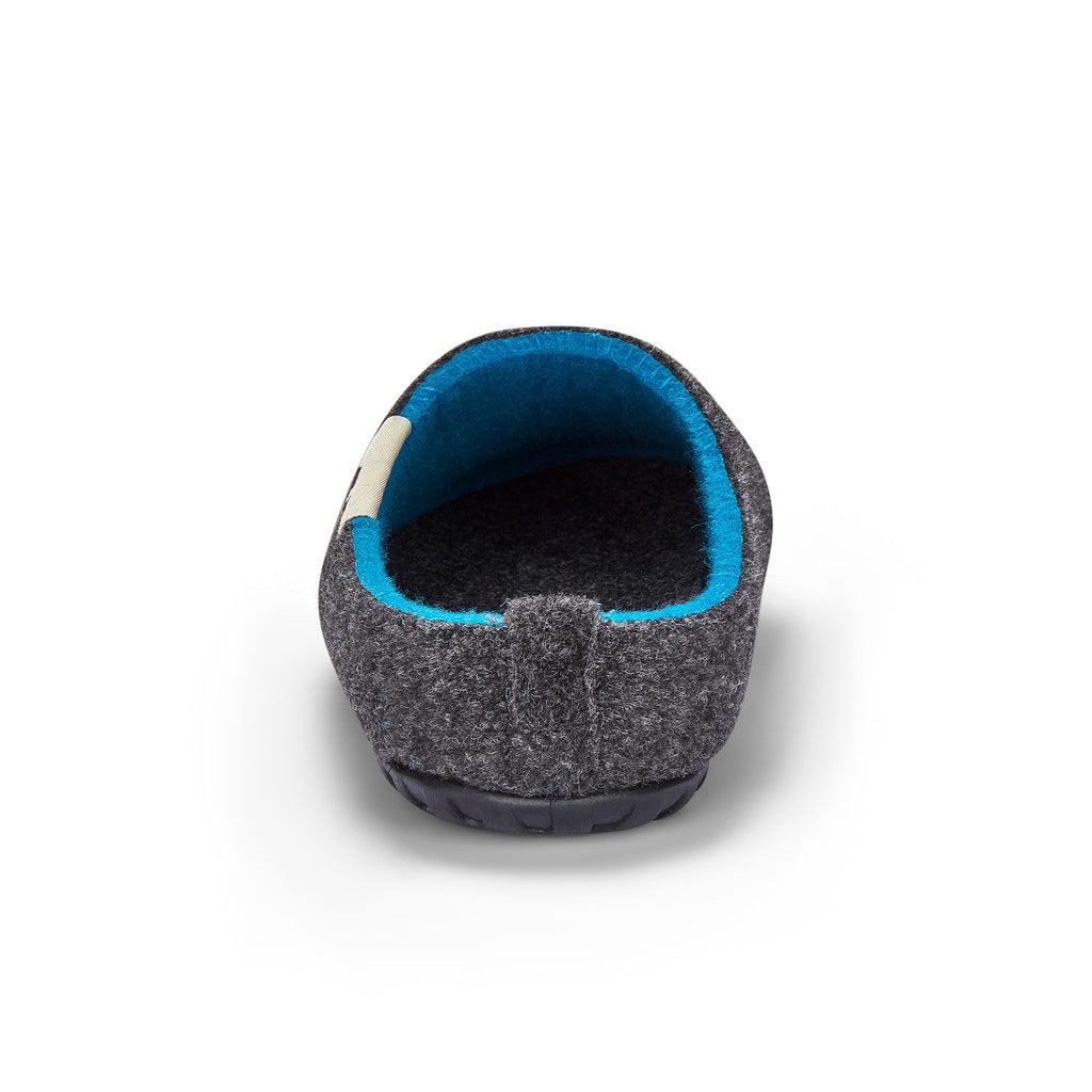 Outback Women's Slipper in Charcoal and Turquoise