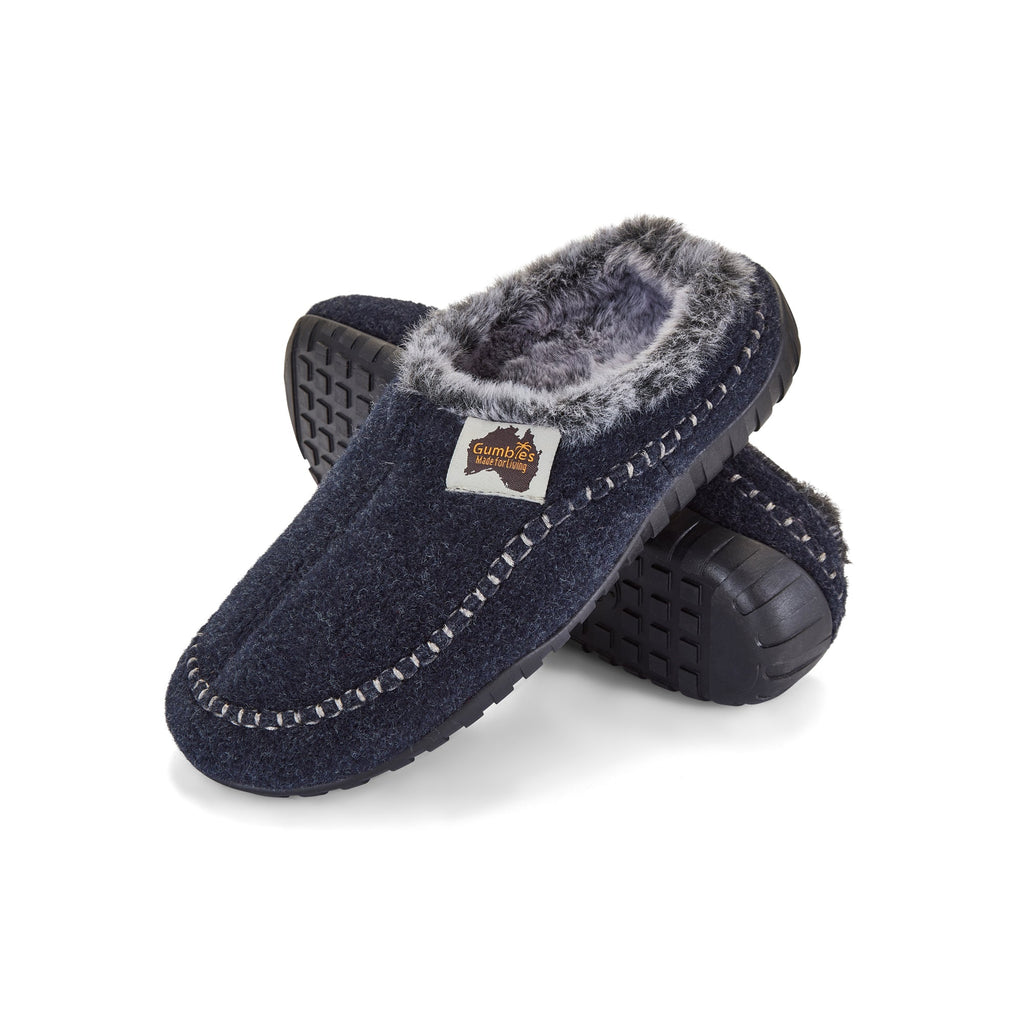 Ossa Low Men's Slippers in Navy and Grey