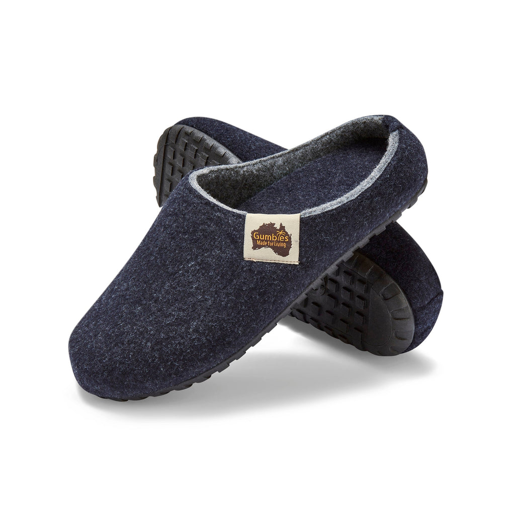 Outback Men's Slipper in Navy and Grey