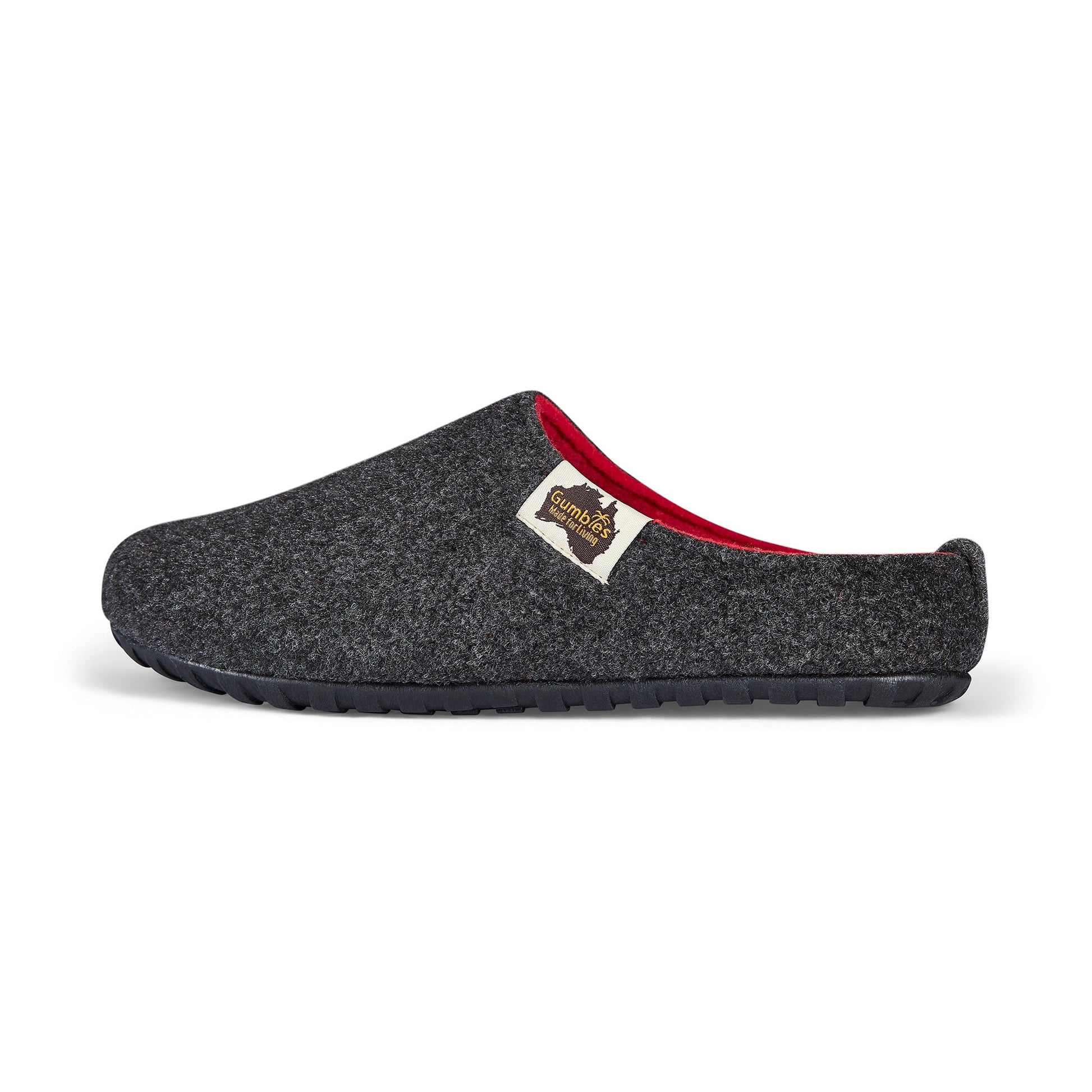 Outback Men's Slipper in Charcoal and Red