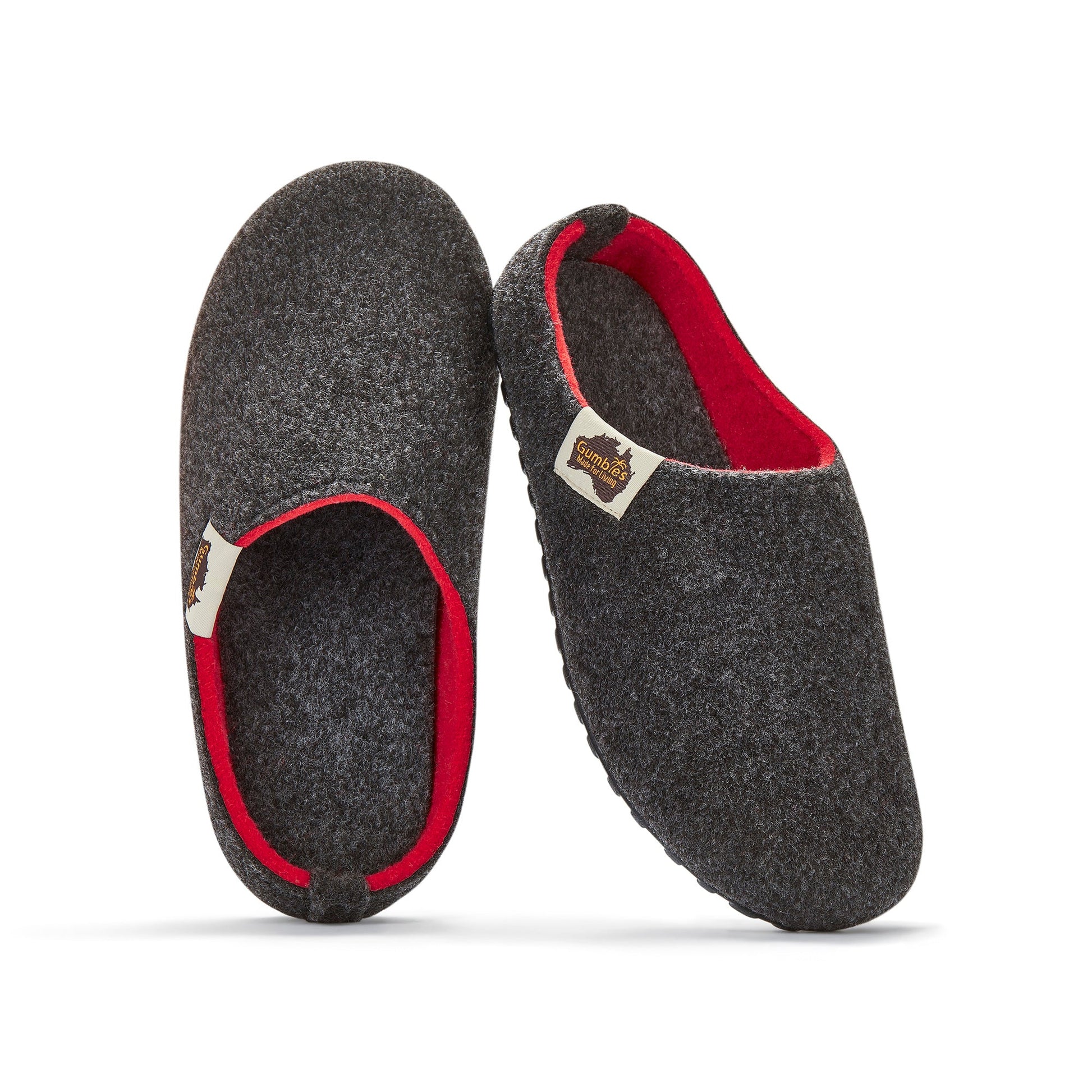 Outback Men's Slipper in Charcoal and Red