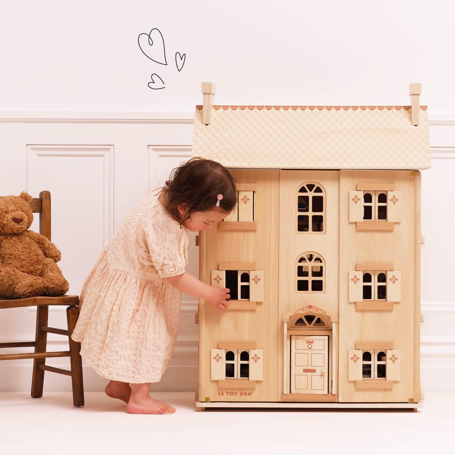 The Grand Natural Wood Dolls House
