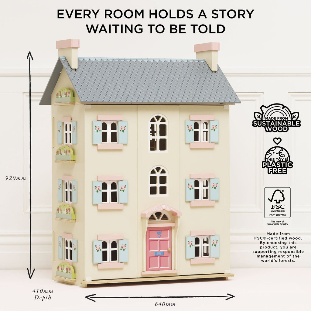 Four Storey Wooden Dolls House