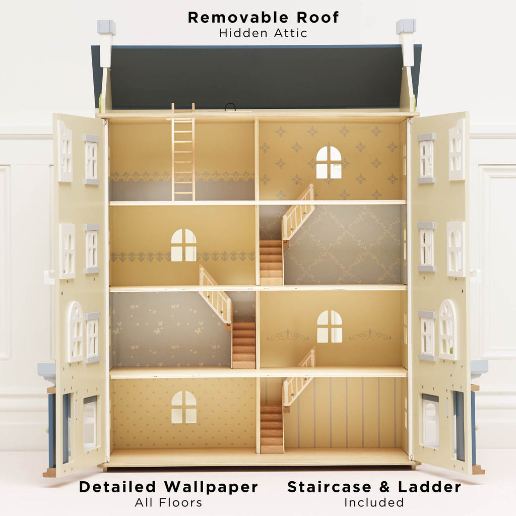 Palace Wooden Dolls House with Five Storeys and Eight Rooms