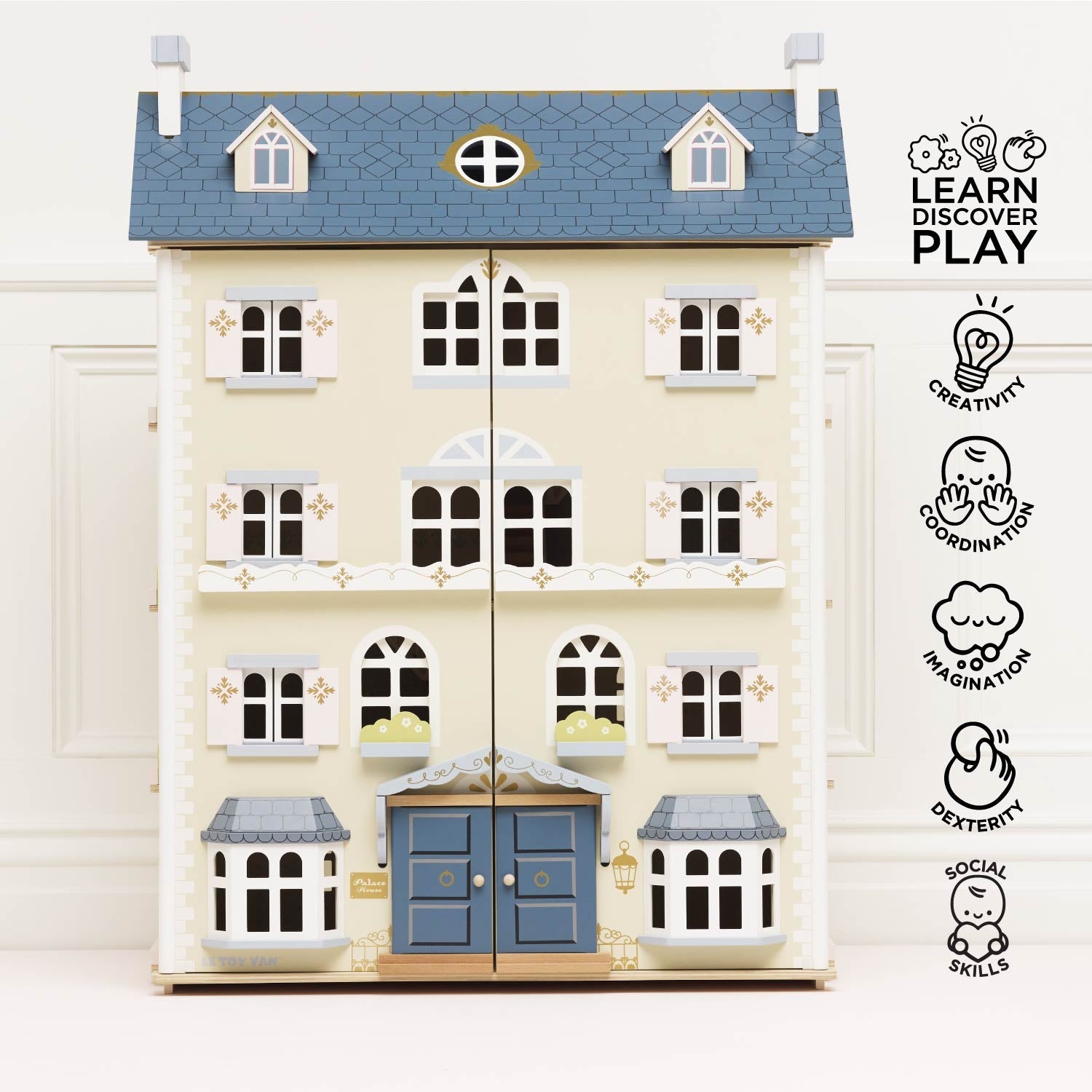 Palace Wooden Dolls House with Five Storeys and Eight Rooms