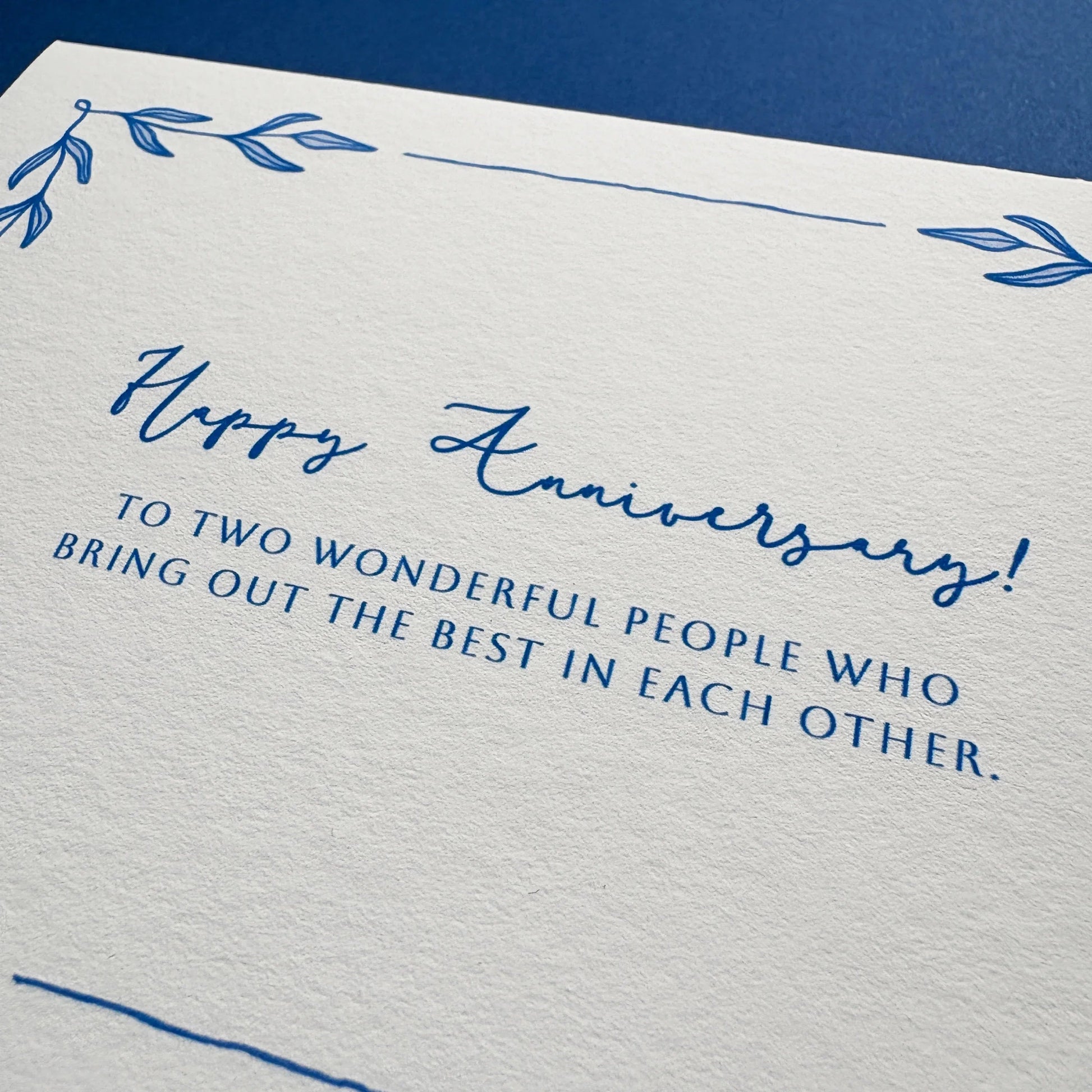 Hand-drawn Anniversary Card in Blue