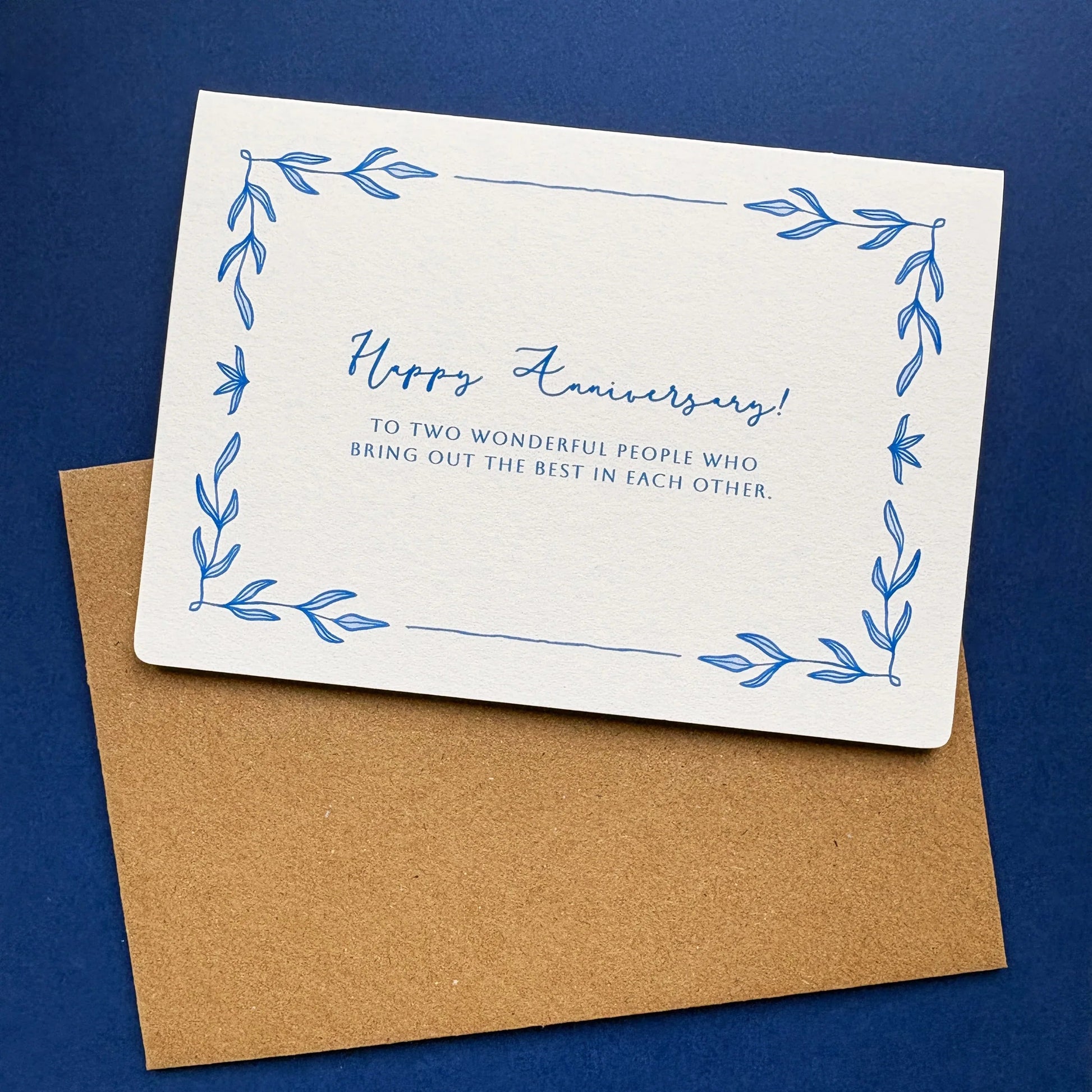 Hand-drawn Anniversary Card in Blue