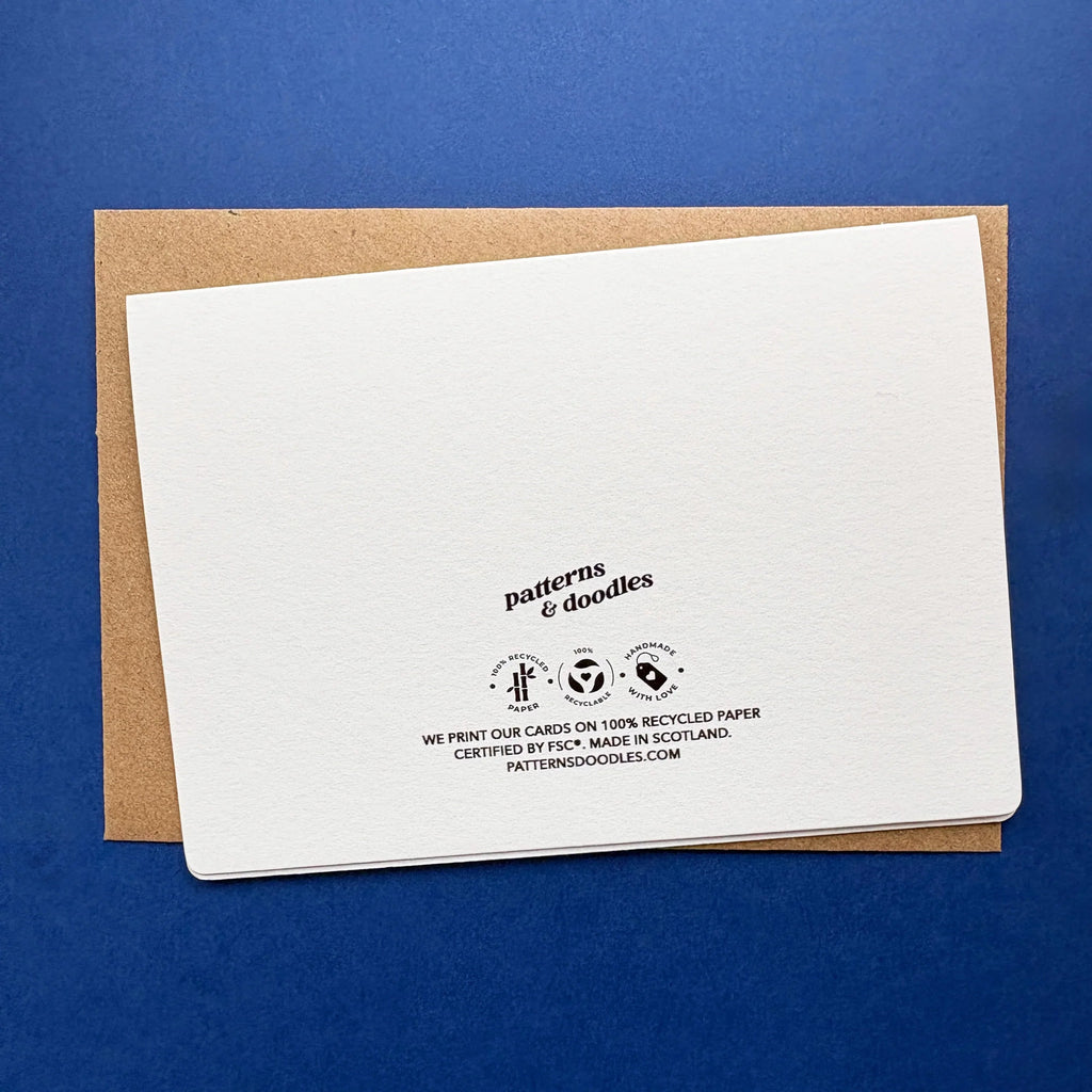 Hand-drawn Anniversary Card in Blue