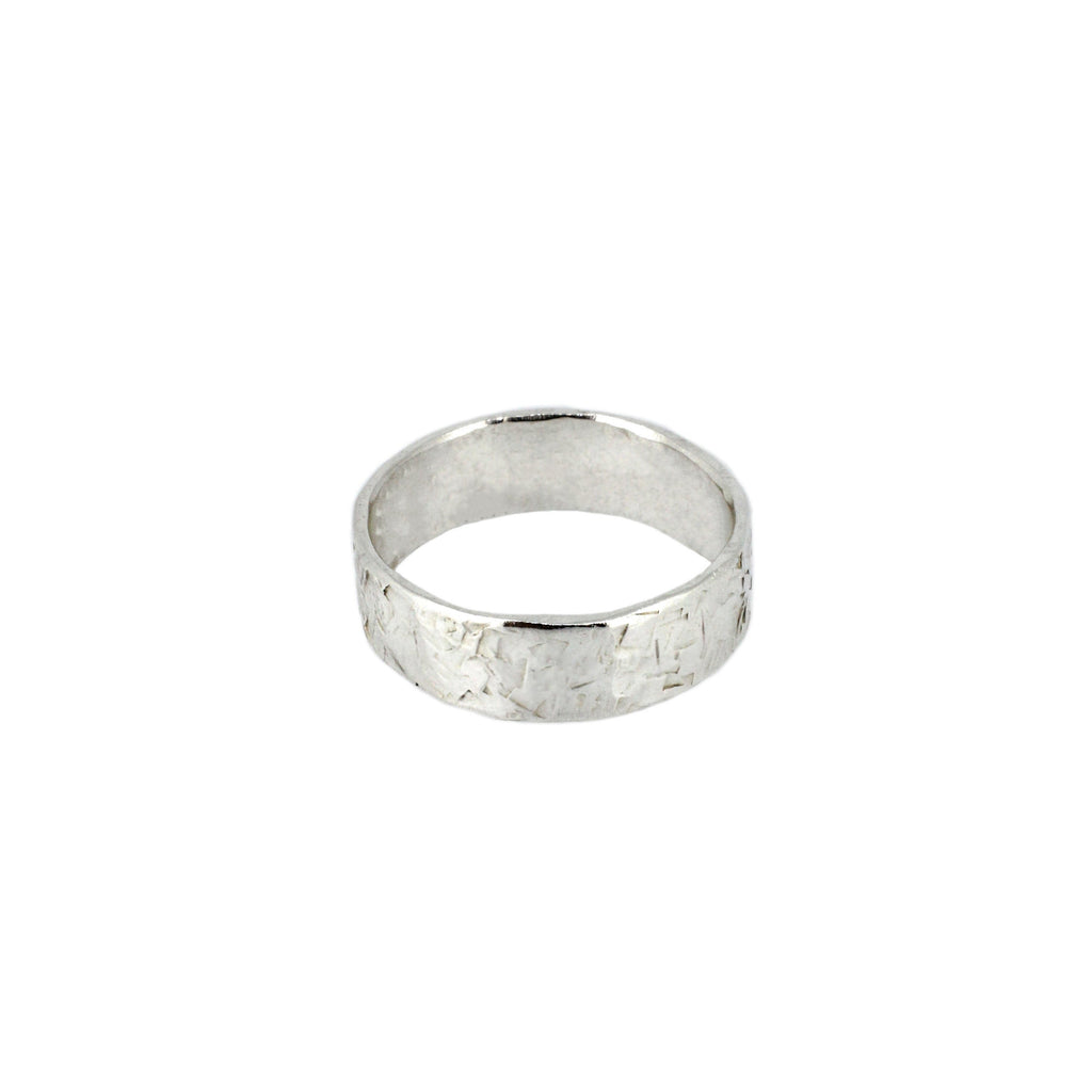 Organic Texture Band Rings in Recycled Sterling Silver