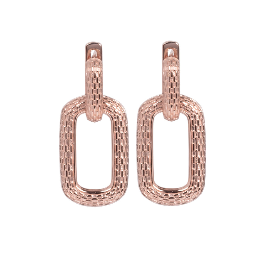 Trendy U-Shaped Hoop Earrings – Rhodium & Rose Gold Options by MyaMoon at www.brixbailey.com