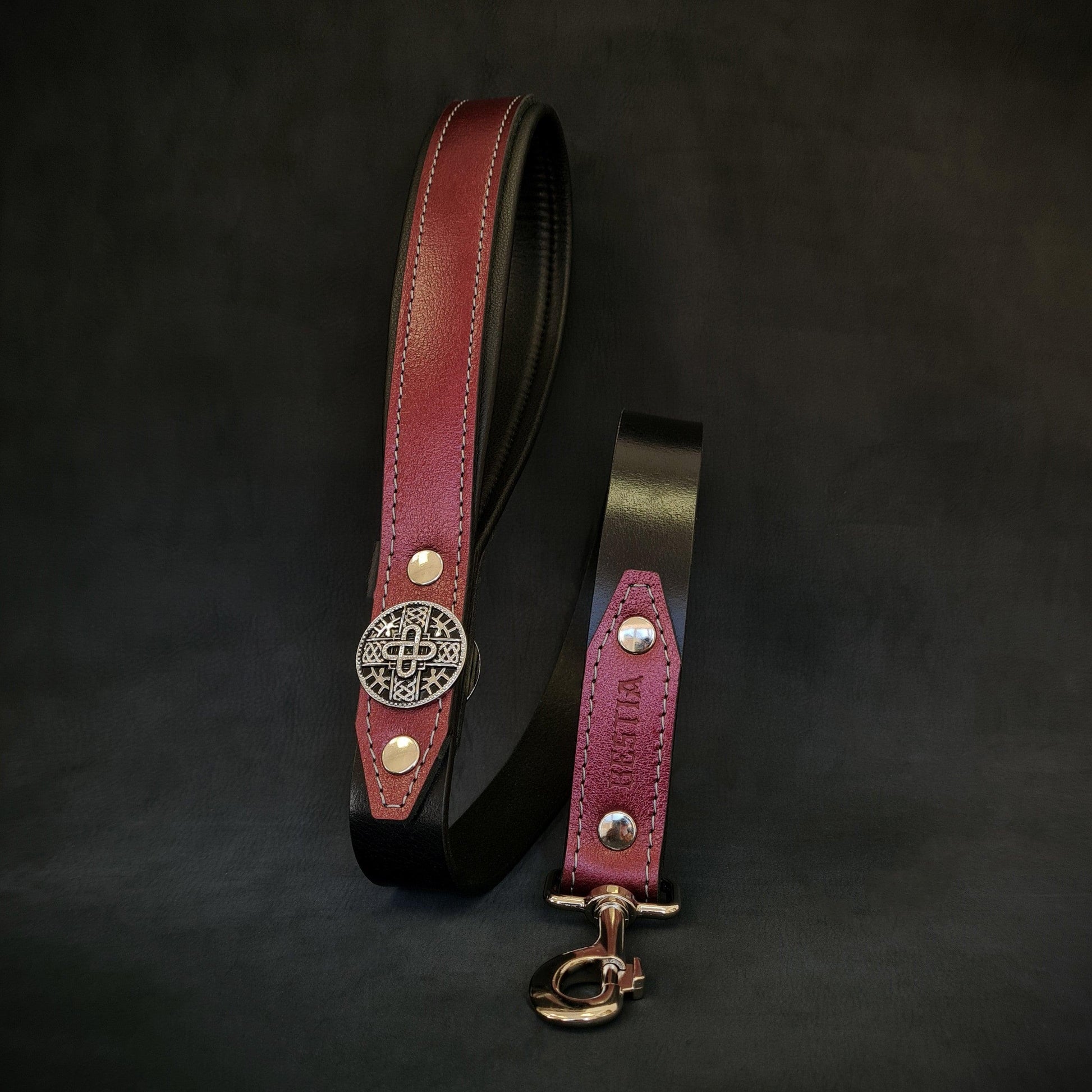 Hektor Burgundy Leather Dog Leash Limited Edition