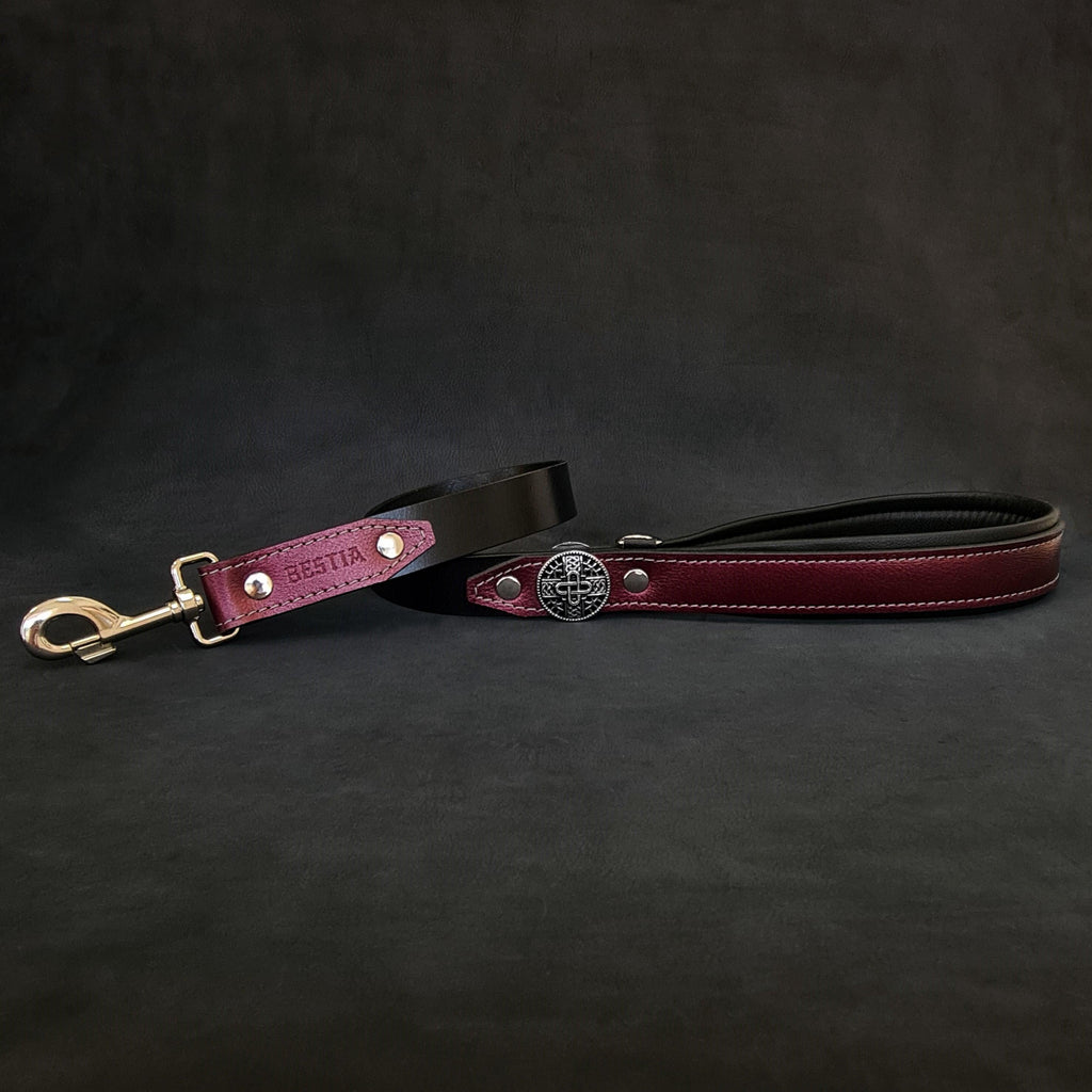 Hektor Burgundy Leather Dog Leash Limited Edition