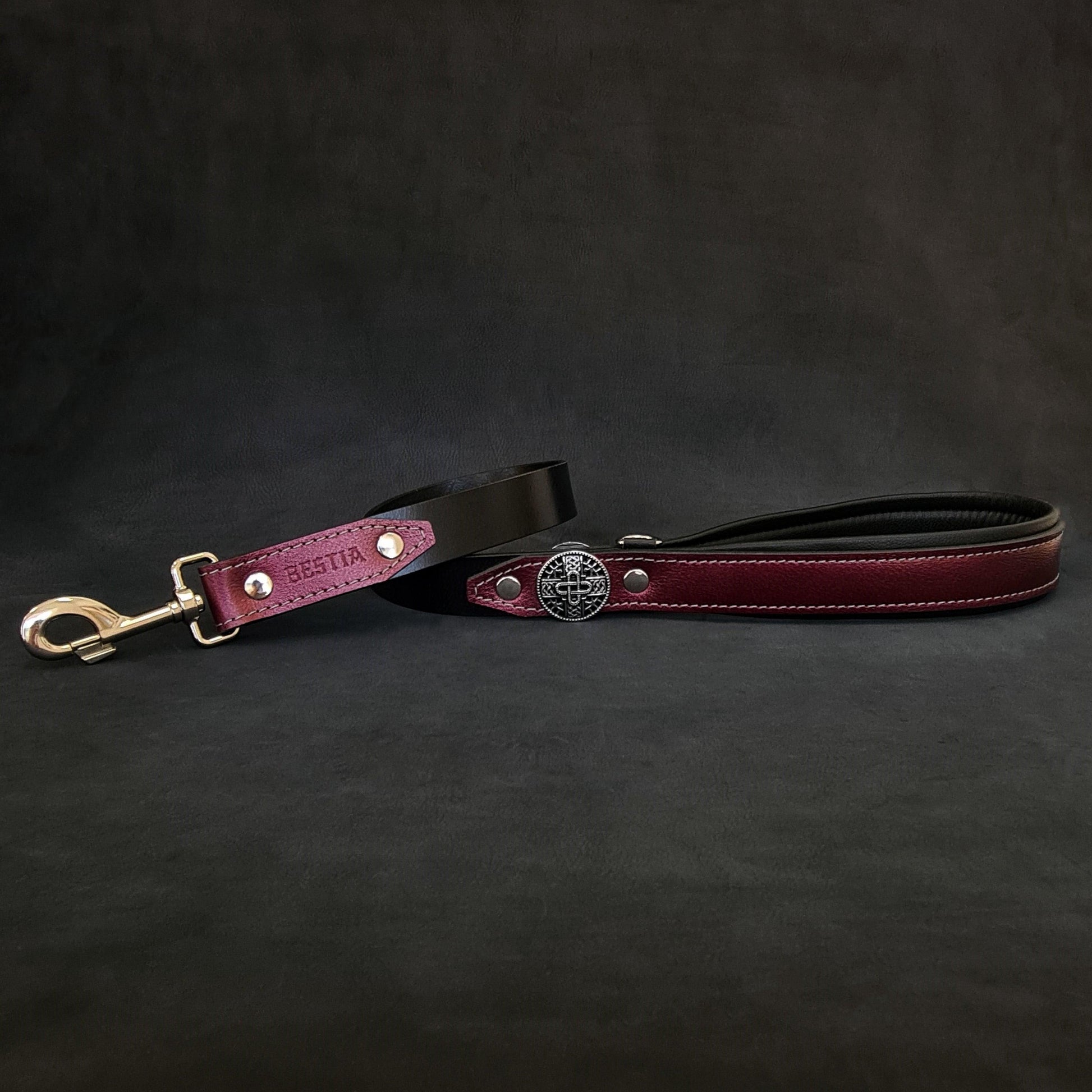 Hektor Burgundy Leather Dog Leash Limited Edition