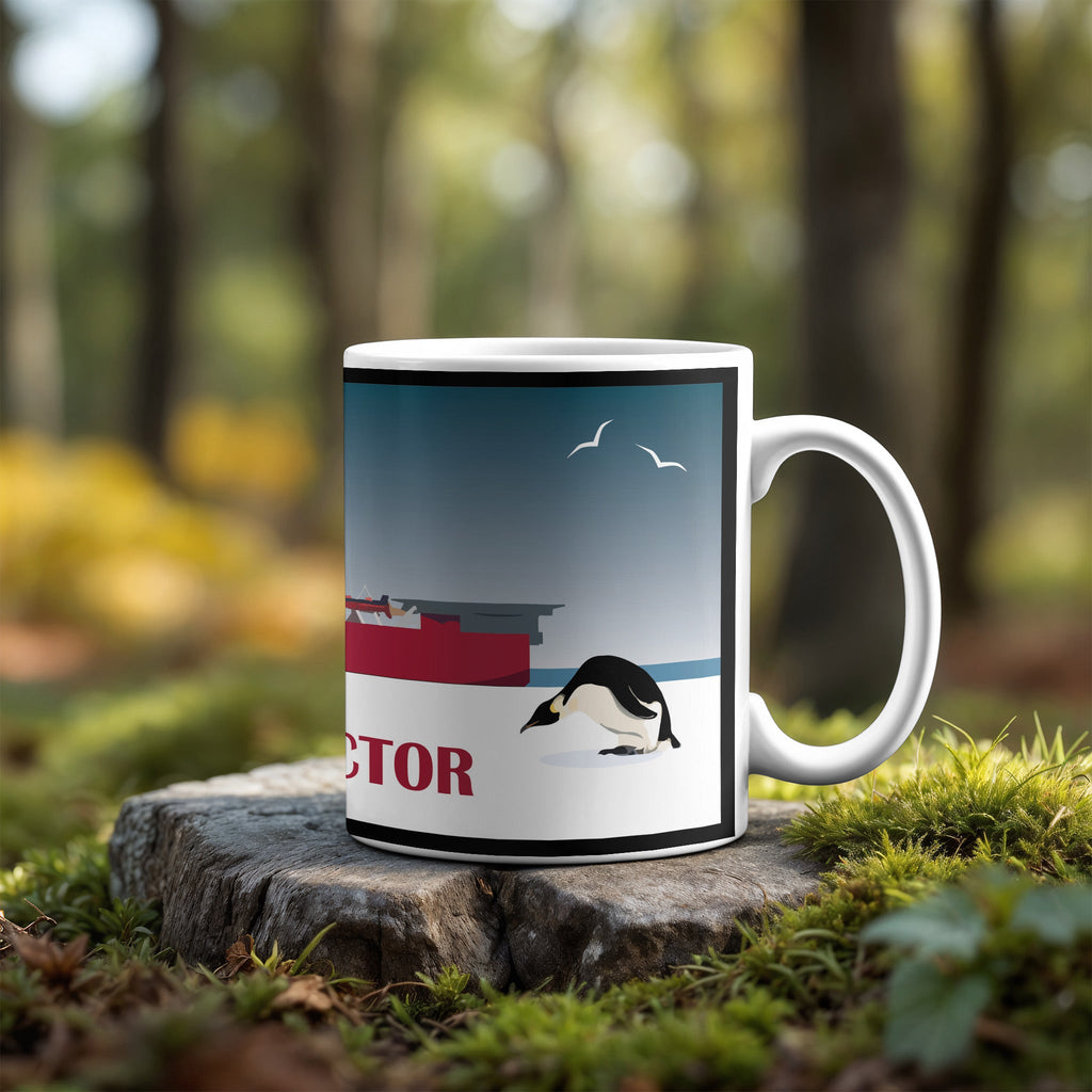 HMS Protector and The Penguins Ceramic Mug