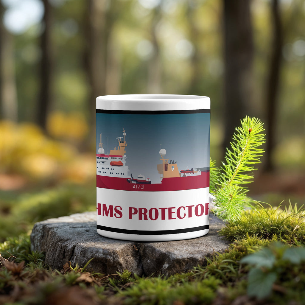 HMS Protector and The Penguins Ceramic Mug