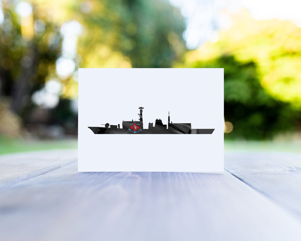 HMS Kent Greeting Card with Red Envelope