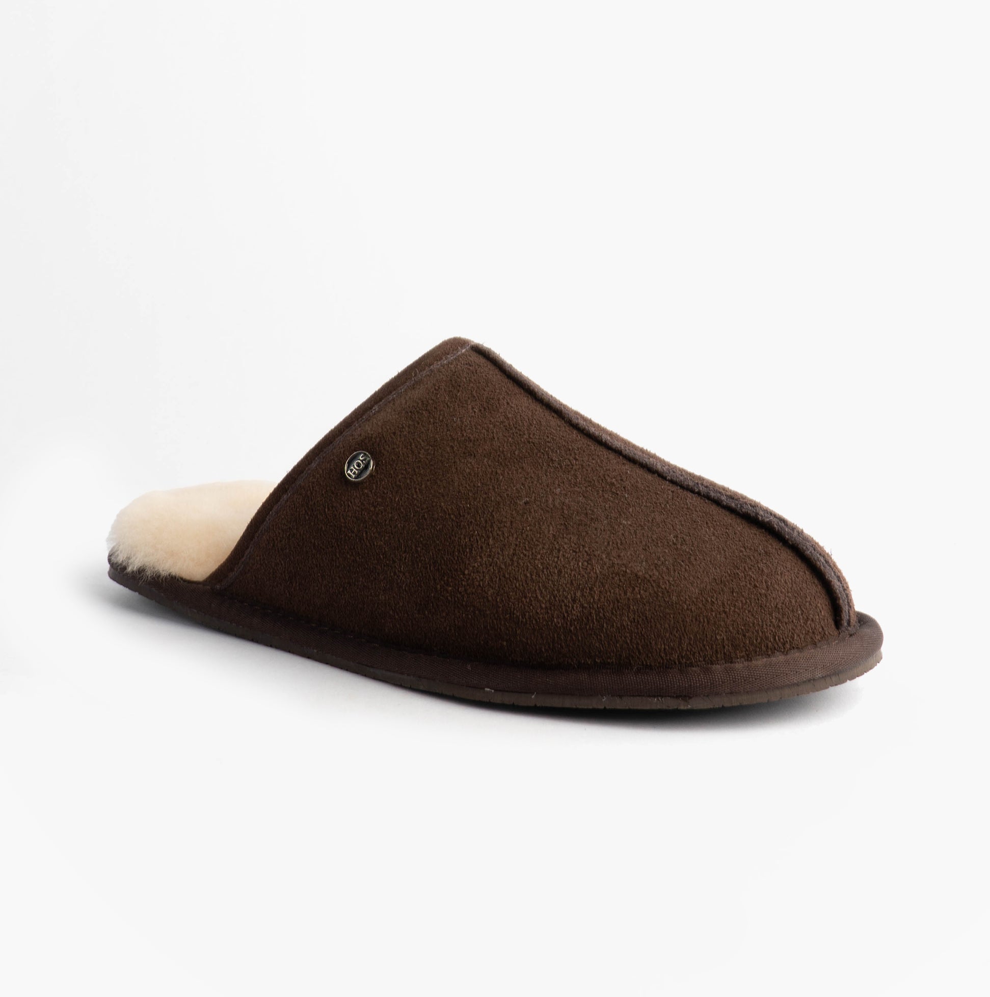 HOS Sheepskin EDWIN Mens Slippers Espresso