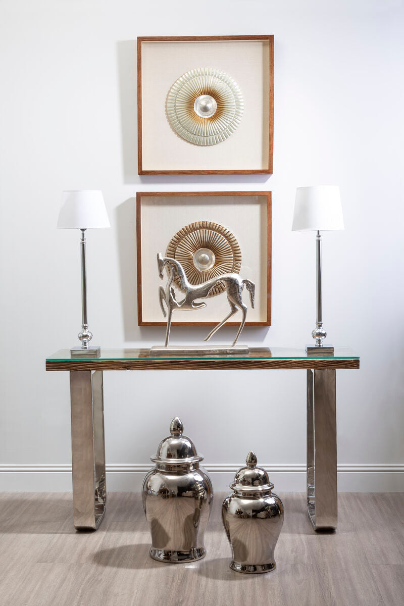 Large Ceramic Silver Jar