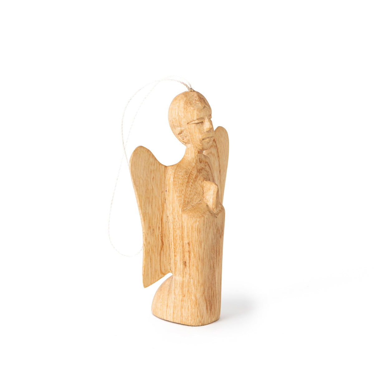 Hand Carved Angel Ornament in Wood