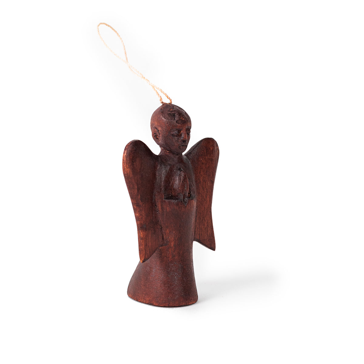 Hand Carved Angel Ornament in Wood