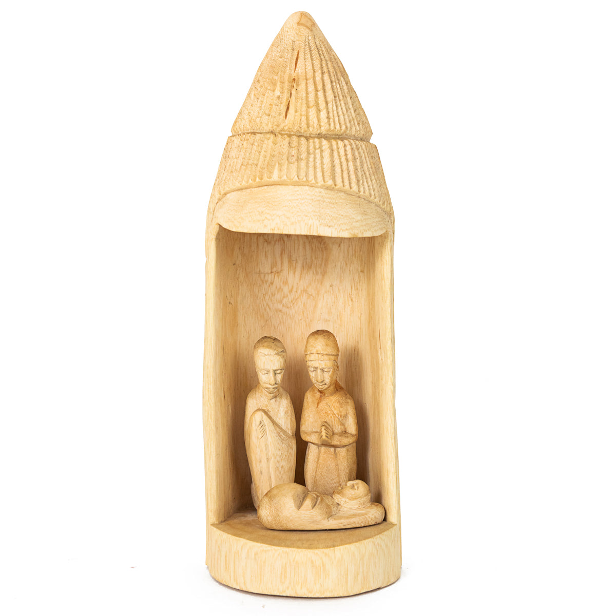 Hand Carved Nativity Hut