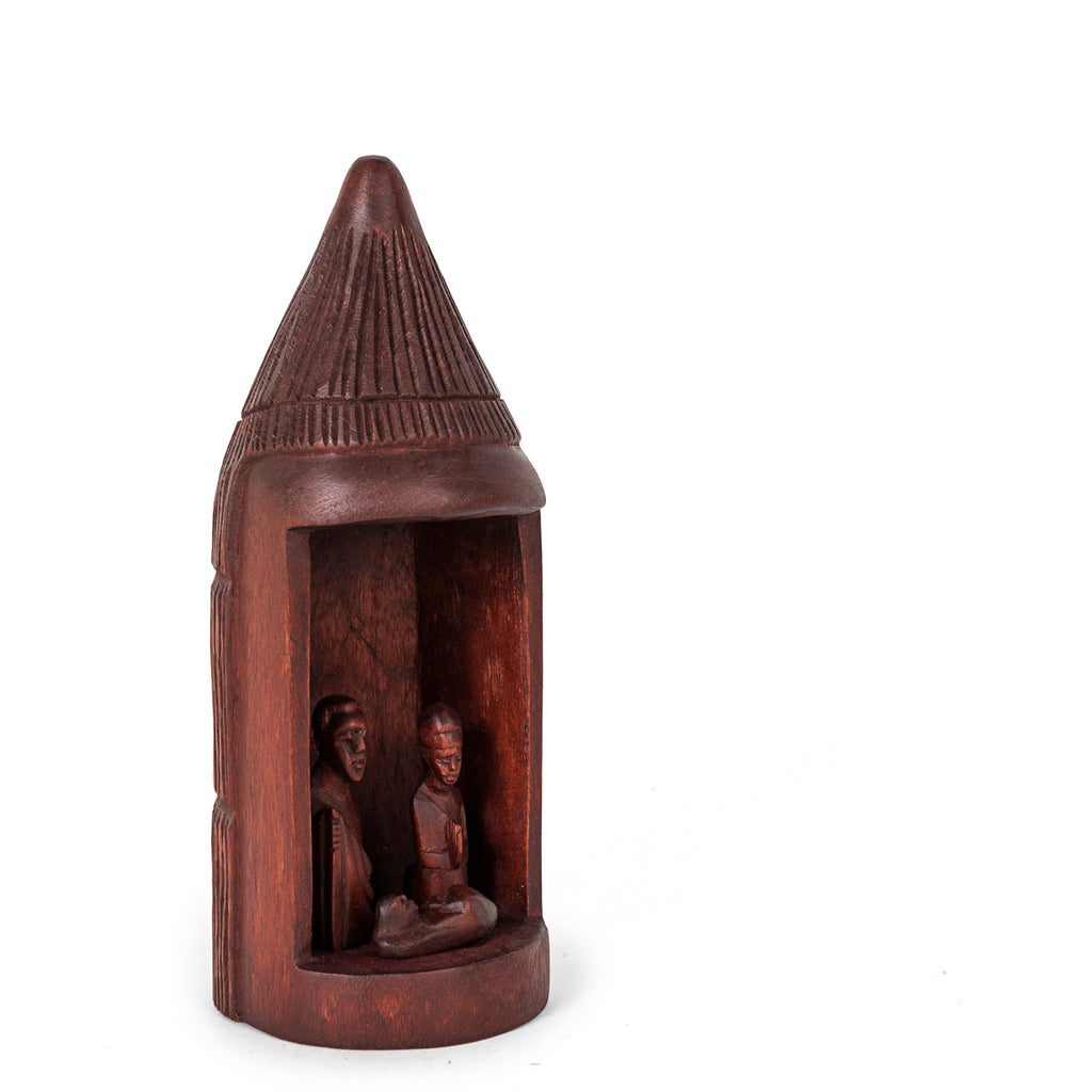 Hand Carved Nativity Hut