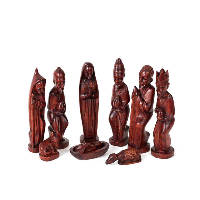 Hand Carved Nativity Set in Wood