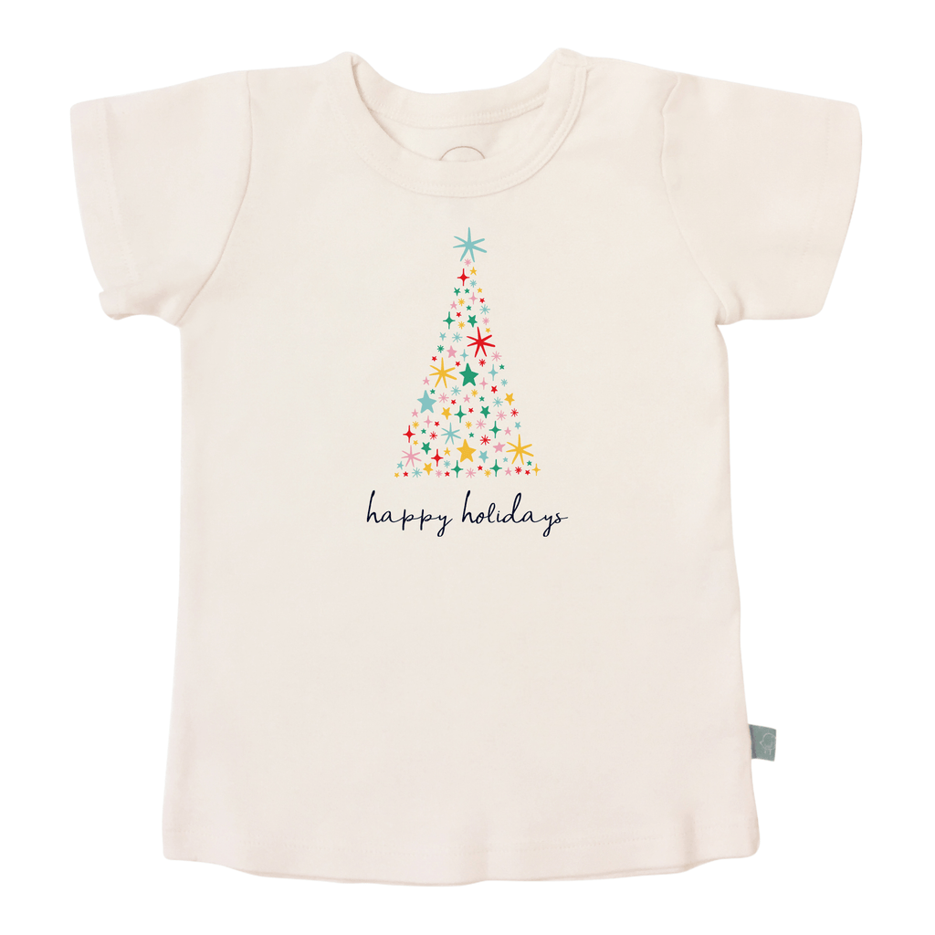 Happy Holidays Tree Graphic Tee for Kids