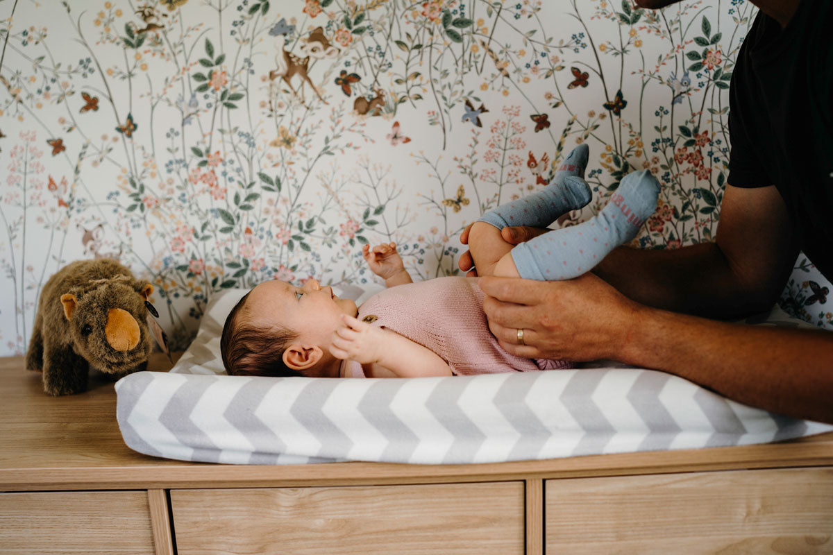 Harriet Knee High Socks Light Blue Lilac Merino Wool Baby