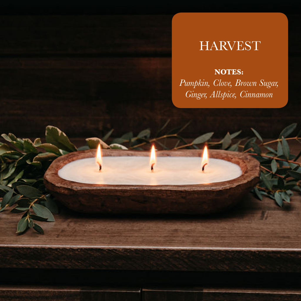 3 Wick Dough Bowl Soy Candle in Harvest