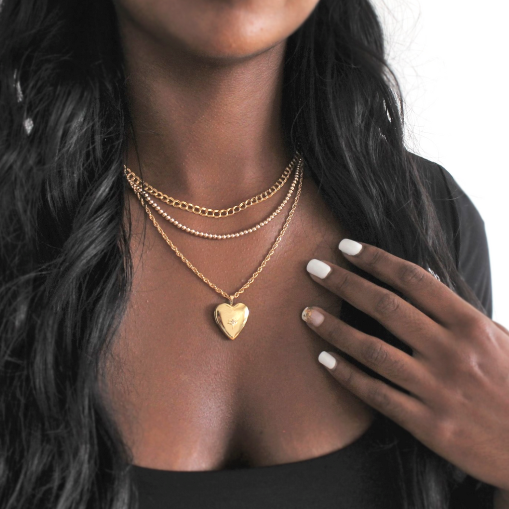 Double Curb Chain Necklace in Gold Filled