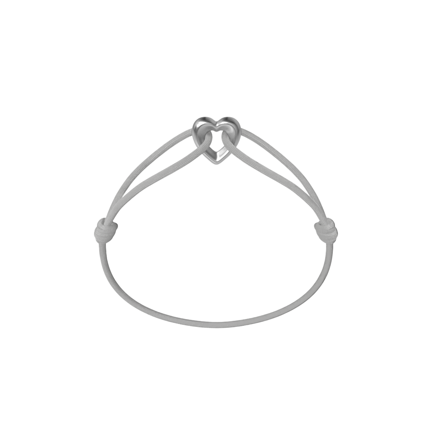 Silver Heart Cord Bracelet