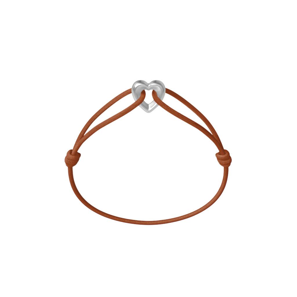 Silver Heart Cord Bracelet