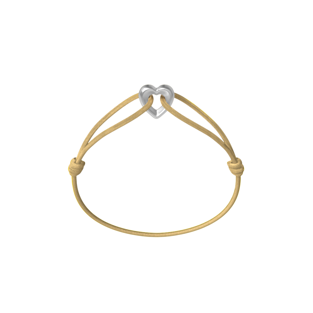 Silver Heart Cord Bracelet