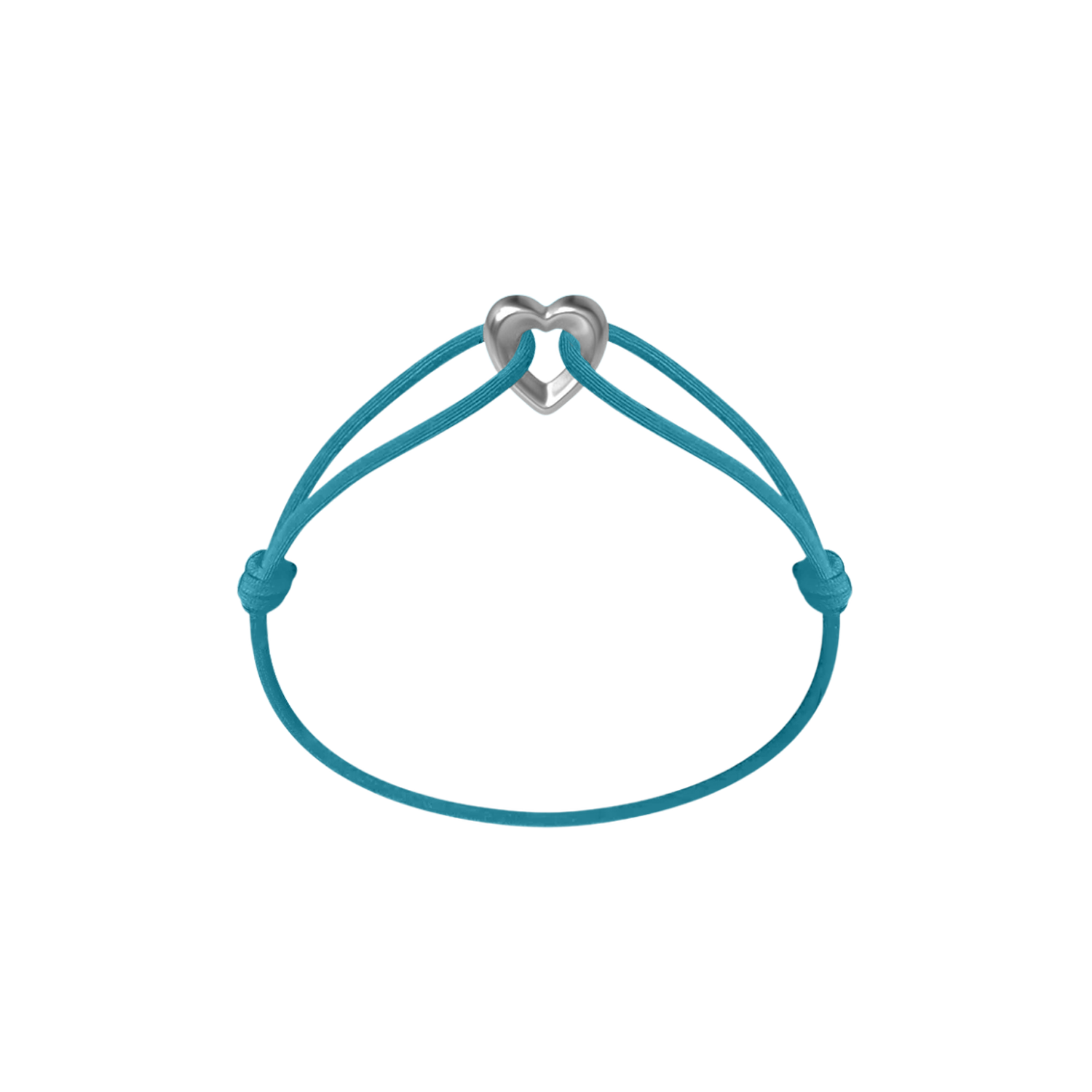 Silver Heart Cord Bracelet