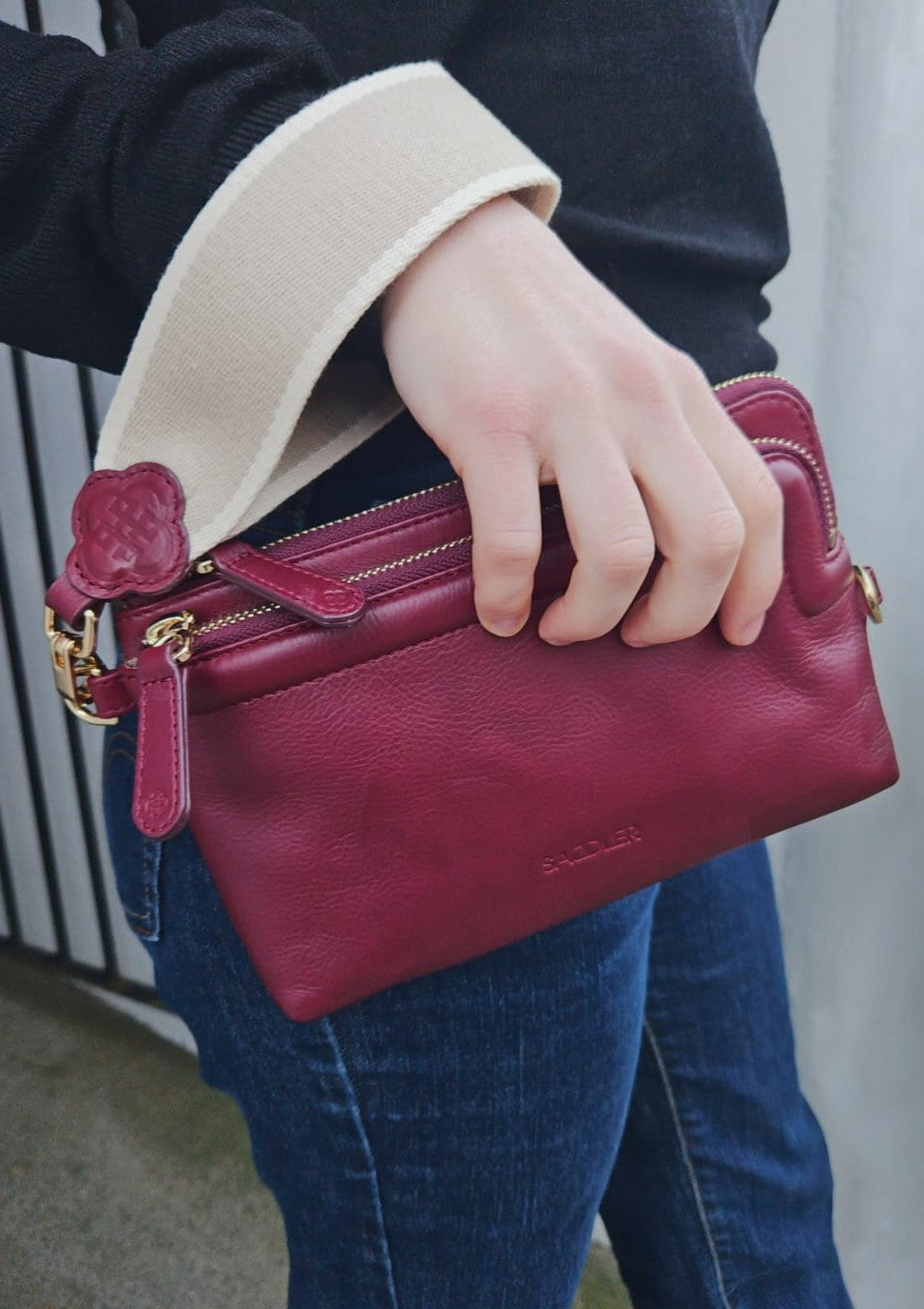 Heather Leather Clutch and Crossbody Bag, Handmade and Versatile
