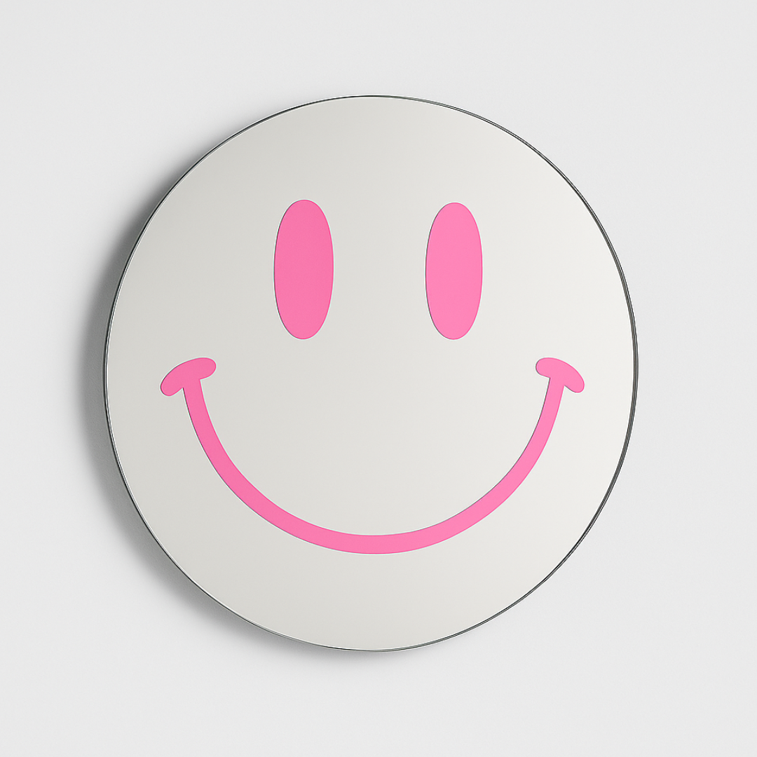 Smiley Reflections Mirror 30cm Round Acrylic