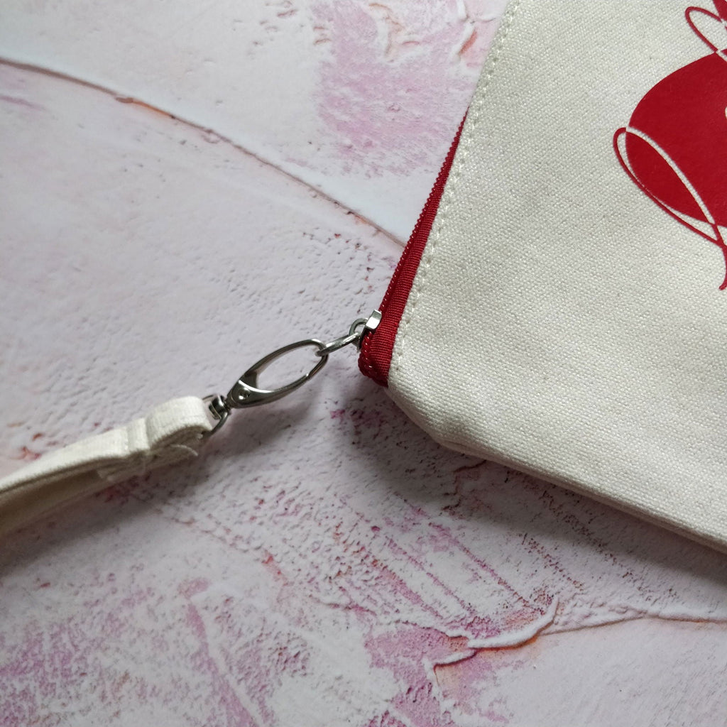 Hello Lovely Cotton Pouch with Wrist Strap