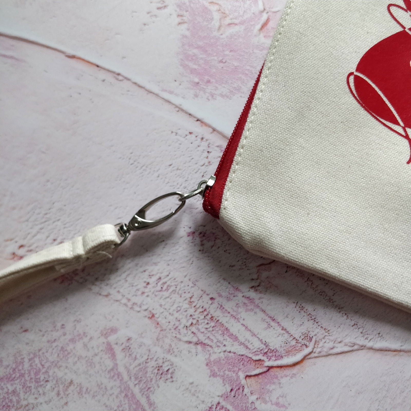 Hello Lovely Cotton Pouch with Wrist Strap