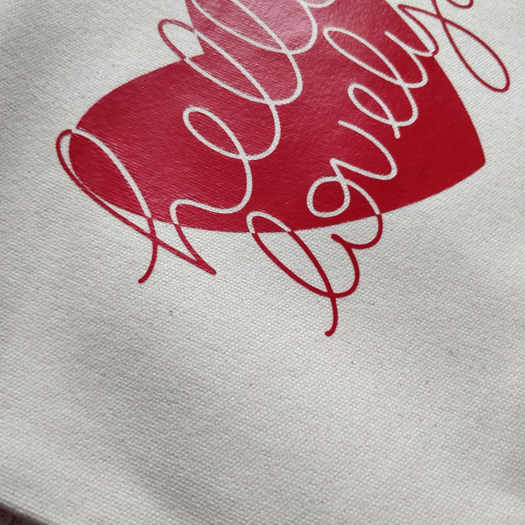 Hello Lovely Cotton Pouch with Wrist Strap